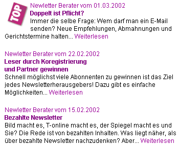 Artikel von newsletterberater.de